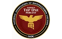 National Association of Distinguished Counsel Nation's Top One Percent Badge